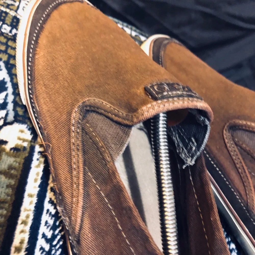 Crevo Brown Slip-On Canvas Loafers
